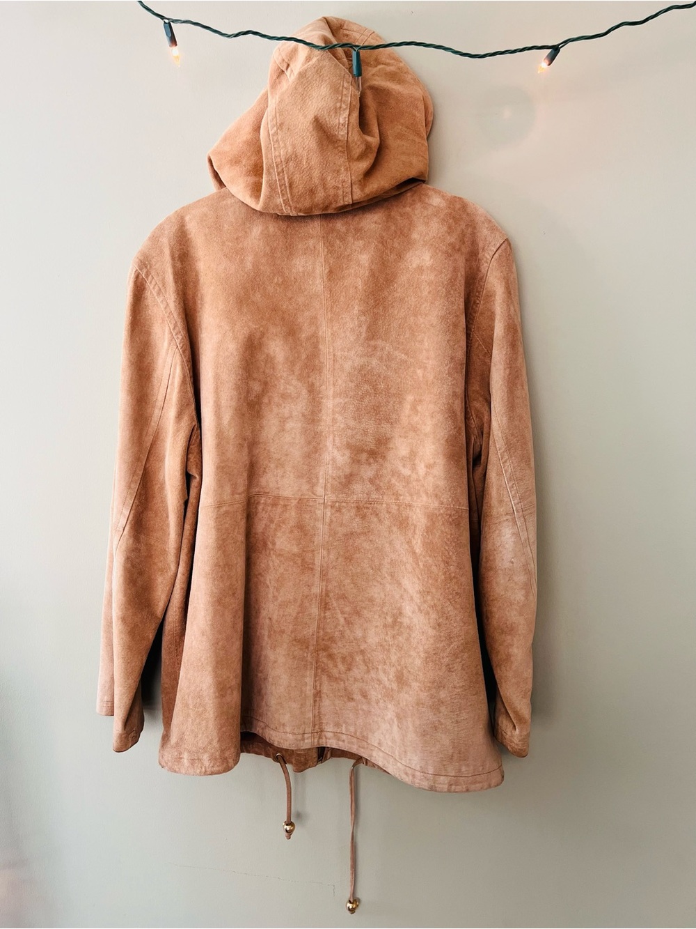 Genuine Leather Terry Lewis Classic Luxuries Tan Hooded Jacket medium M